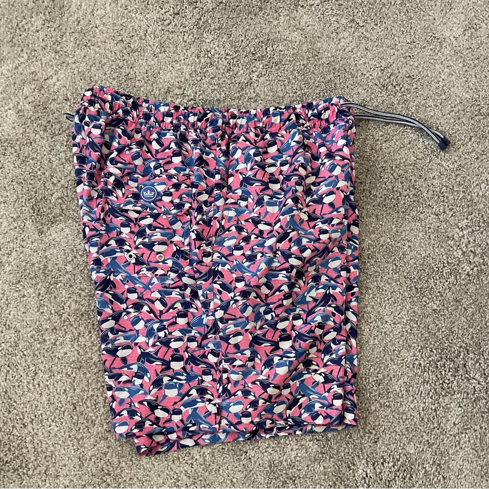 Peter Millar Seaside Liberate William Bathing Swim Trunks Orca Lined Size L